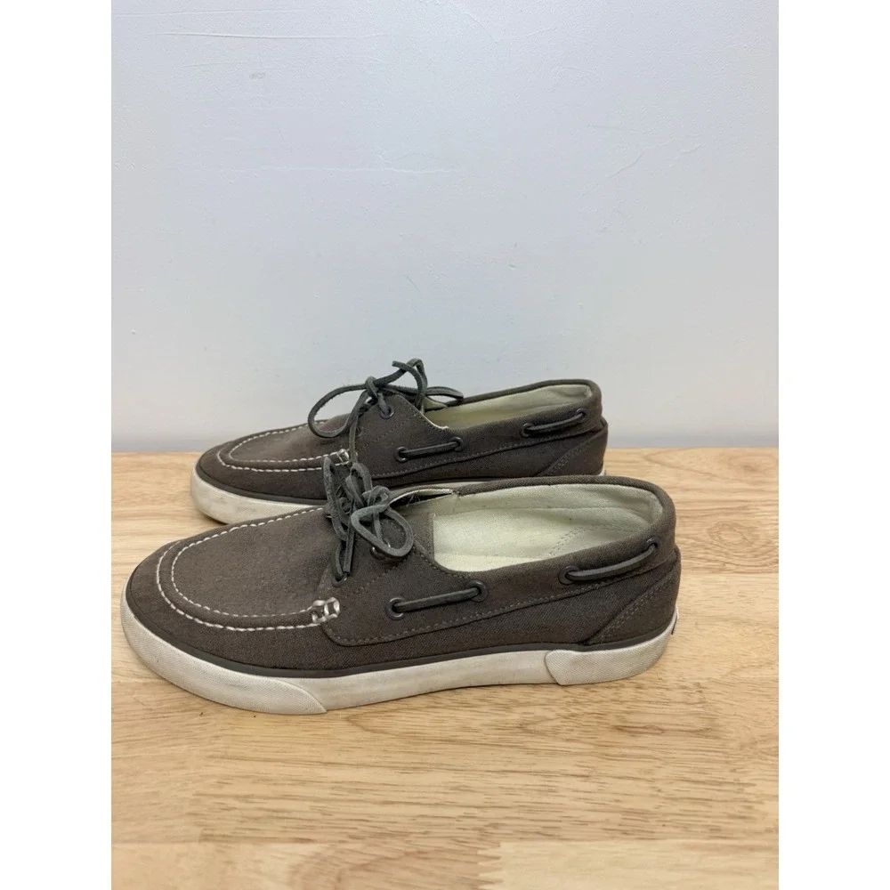 Polo Ralph Lauren Lander Canvas Deck Boat Shoes Footwear Gray Mens 8D #36
